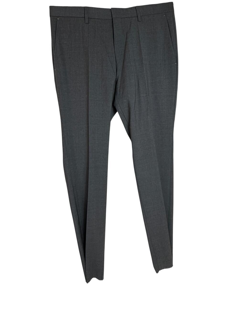 BOSS Hugo Boss Dress Pants Mens 34 Gray Genesis2 Slim Fit Unfinished Flat Front